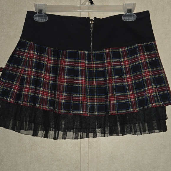 Royal Bones Black and Red Plaid Mini Skirt - Picture 2 of 5